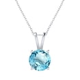 thumbnail image 1 of Sterling Silver with Natural Sky Blue Topaz Solitaire Pendant with 18" Chain, 1 of 3