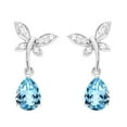 thumbnail image 1 of Sterling Silver with Natural Sky Blue Topaz and White Topaz Dangle Earring, 1 of 1