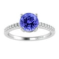 thumbnail image 1 of Sterling Silver with Natural Tanzanite and White Topaz Engagement Ring, 1 of 3