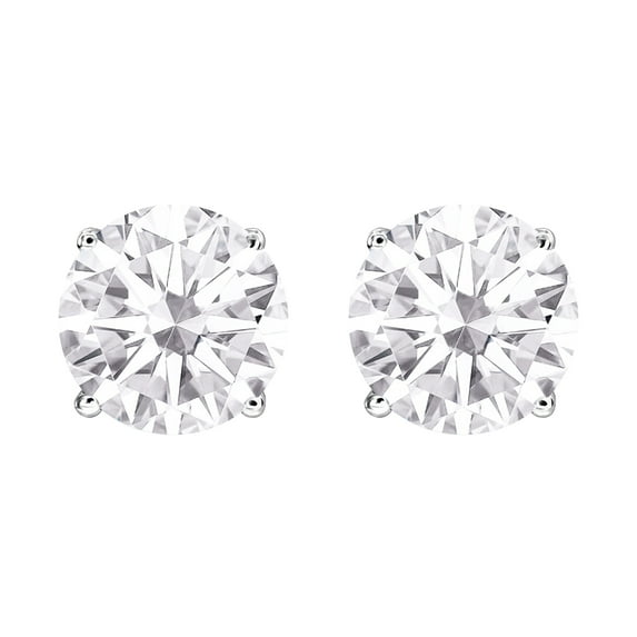 Sterling Silver with Natural White Topaz Stud Earring