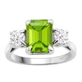 thumbnail image 1 of Sterling Silver with Peridot and Moissanite Three Stone Ring, 1 of 3