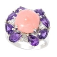 thumbnail image 1 of Sterling Silver with Pink Opal, Amethyst and White Topaz Flower Ring, 1 of 3