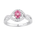 thumbnail image 1 of Sterling Silver with Pink Topaz and White Zircon Engagement Ring, 1 of 3