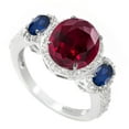 thumbnail image 1 of Sterling Silver with Ruby, Blue Sapphire and White Topaz Three Stone Ring, 1 of 3