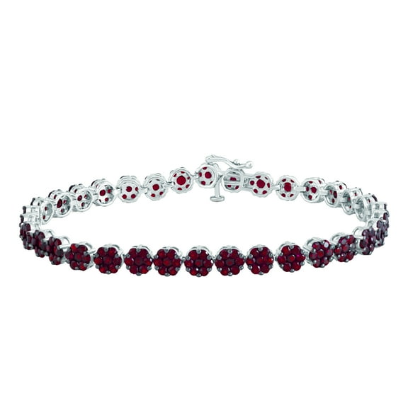 Sterling Silver with Ruby Line Bracelet