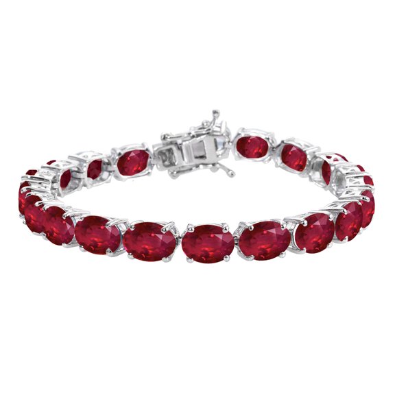 Sterling Silver with Ruby Tennis Bracelet