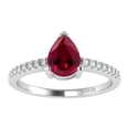 thumbnail image 1 of Sterling Silver with Ruby and White Topaz Engagement Ring, 1 of 3