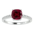 thumbnail image 1 of Sterling Silver with Ruby and White Topaz Engagement Ring, 1 of 3