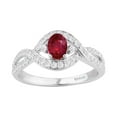 thumbnail image 1 of Sterling Silver with Ruby and White Zircon Engagement Ring, 1 of 3