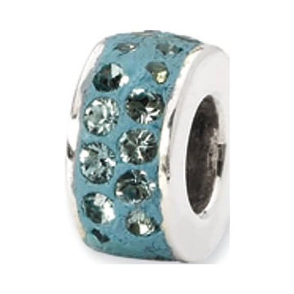 925 Sterling Silver Polished Reflections Dec Double Row Crystal Bead Charm 9.09x4.55mm Wide Pendant Necklace for Women