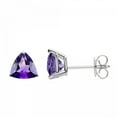 thumbnail image 1 of Sterling Silver with Trillion Natural Amethyst Stud Earring, 1 of 4