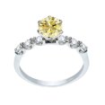 thumbnail image 1 of Sterling Silver with Yellow Moissanite and White Topaz Engagement Ring, 1 of 3