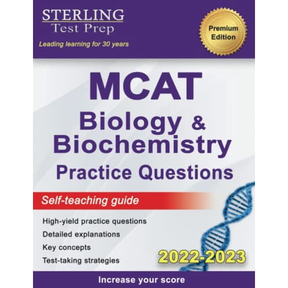 Pre-Owned Sterling Test Prep MCAT Biology & Biochemistry Practice Questions: High Yield MCAT Questions Paperback
