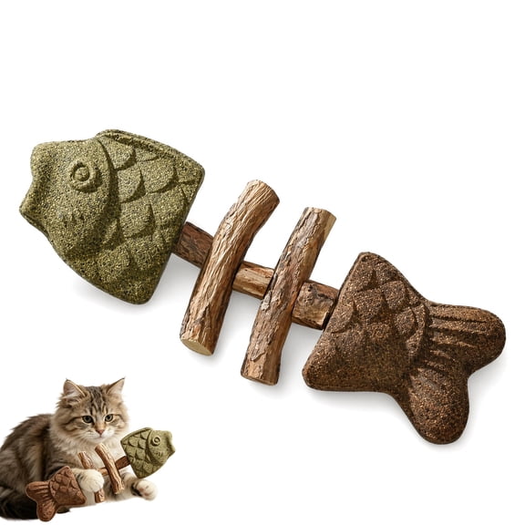 Sterling Whiskers Cat Chew, Catnip and Silvervine Chew Cleaning Stick, Help Your Cat Clean Its Teeth While Playing WWSOGQH