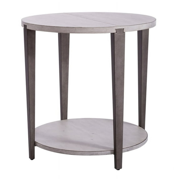 Sterling White Round End Table