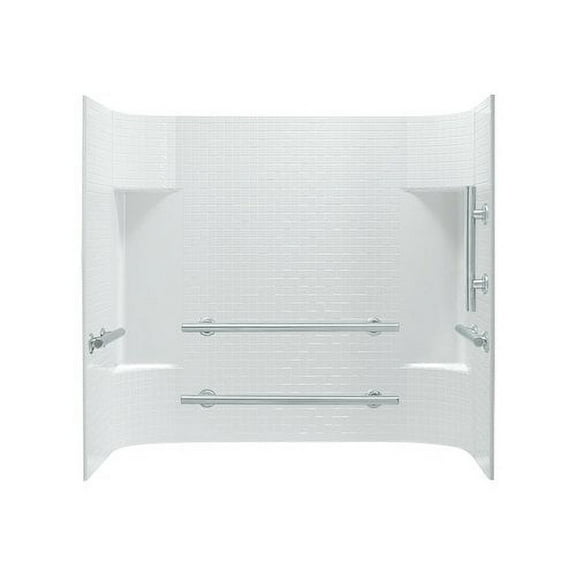 Sterling by Kohler Accord 3-Piece 31.25'' x 60'' x 56.25'' Wall Set with Grab Bars on Right