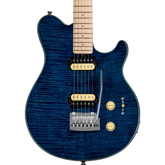 Sterling by Music Man S.U.B. Axis Flame Maple Top Electric Guitar Neptune Blue