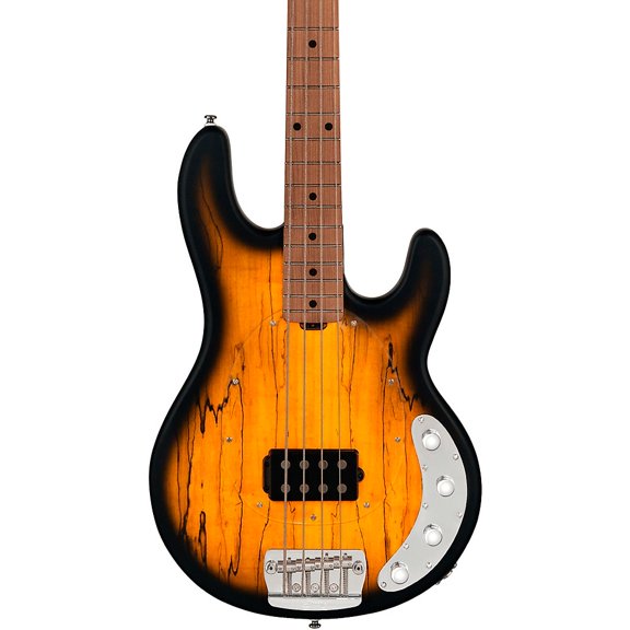 Sterling by Music Man StingRay RAY34 Maple Top Electric Bass Guitar - Natural Burst Satin