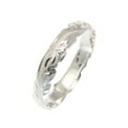 thumbnail image 1 of Sterling silver 925 4mm cut out edge Hawaiian scroll hand engraved ring band size 10.5, 1 of 4