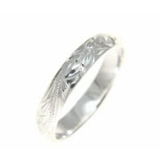 ARTHUR'S JEWELRY Sterling silver 925 Hawaiian plumeria scroll 4mm band ring size 12