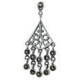 thumbnail image 1 of Sterling silver Marcasite chandelier Dangle Drop Earrings Art Deco style 1 3/4 inch long, 1 of 1