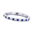 thumbnail image 1 of Sterling silver blue sapphire & cubic zirconia half eternity stacking ring, 1 of 6