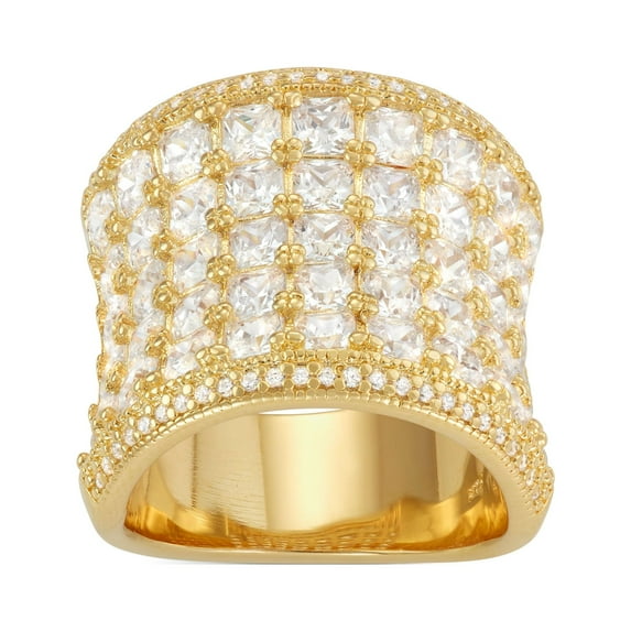 Sterling silver bold cz ring