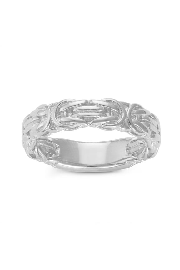 Sterling silver byzantine band
