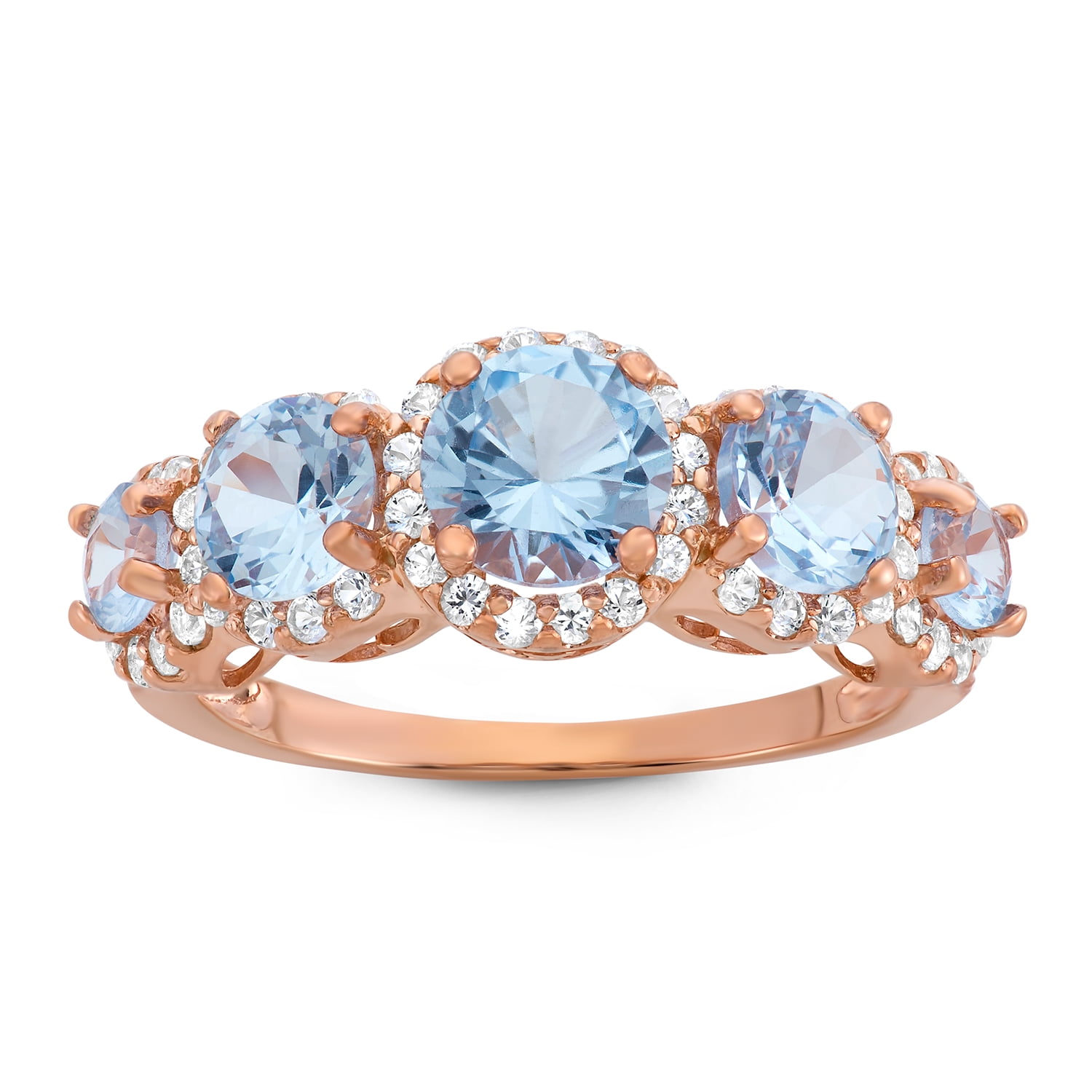 Sterling silver cr aqua ring