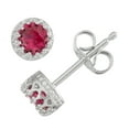 thumbnail image 1 of Sterling silver cr ruby crown earring, 1 of 1