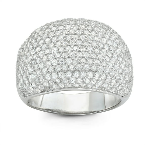 Sterling silver cz dome ring