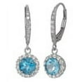 thumbnail image 1 of Sterling silver gemstone leverback earrings, 1 of 1