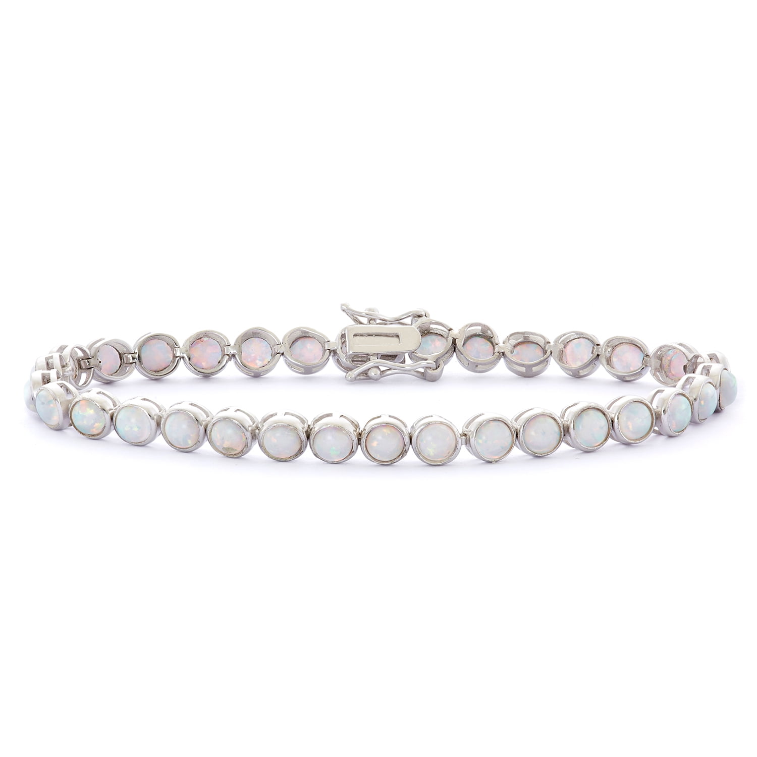 Sterling silver gemstone tennis bracelet