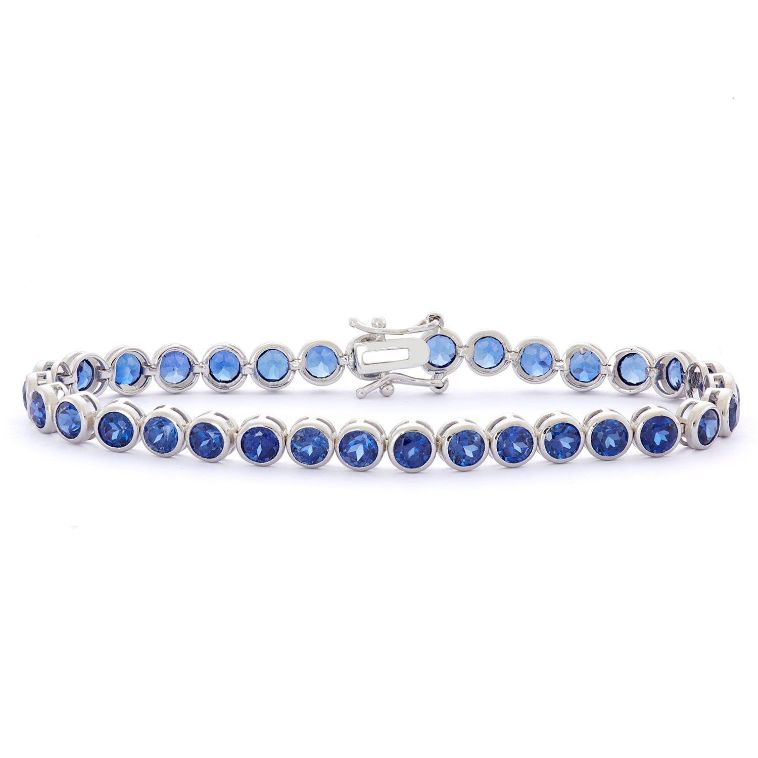 Sterling silver gemstone tennis bracelet