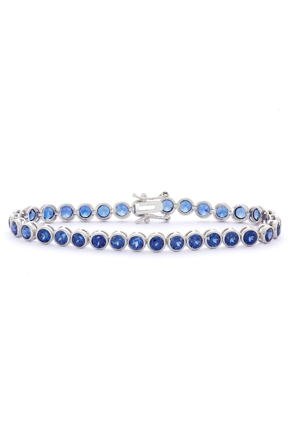 Sterling silver gemstone tennis bracelet