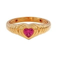 thumbnail image 1 of Sterling silver heart cut croissant dome style lab created ruby ring, 1 of 5