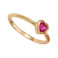 thumbnail image 1 of Sterling silver heart cut lab created ruby minimalist promise ring, 1 of 5