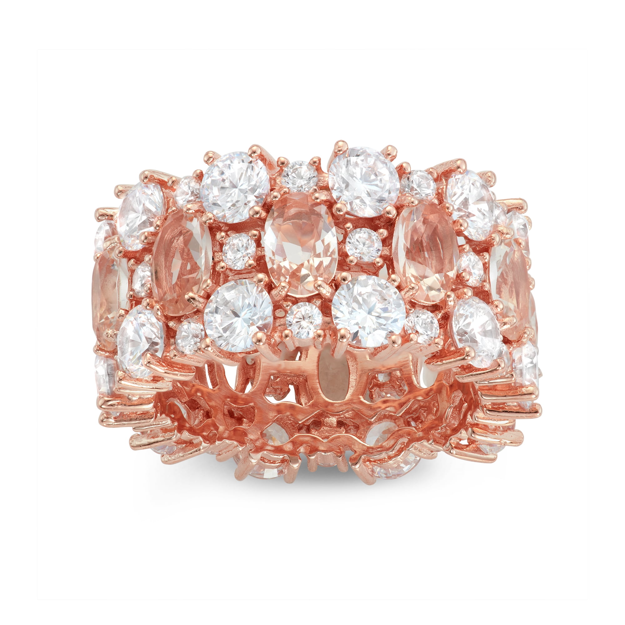 Sterling silver simulated morganite band