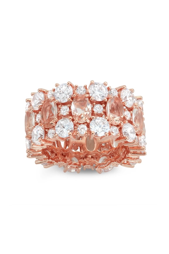 Sterling silver simulated morganite band