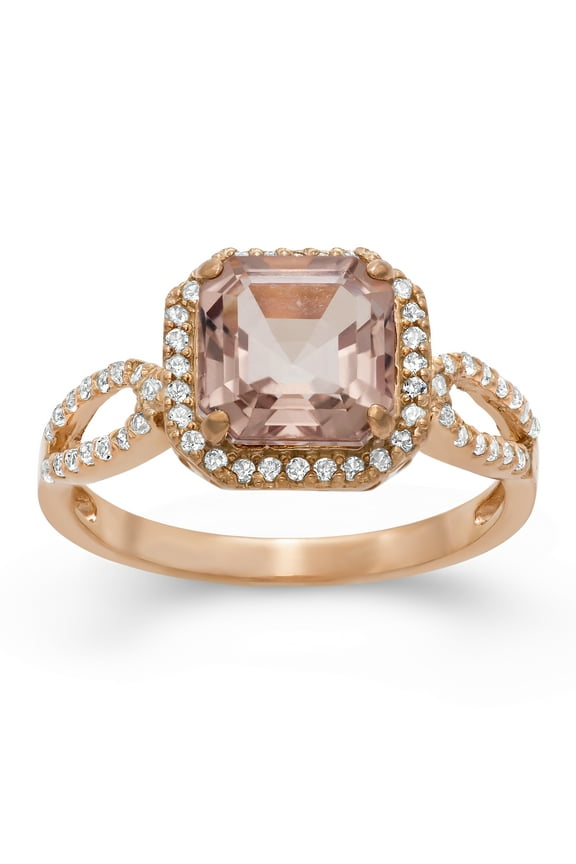 Sterling silver simulated morganite ring