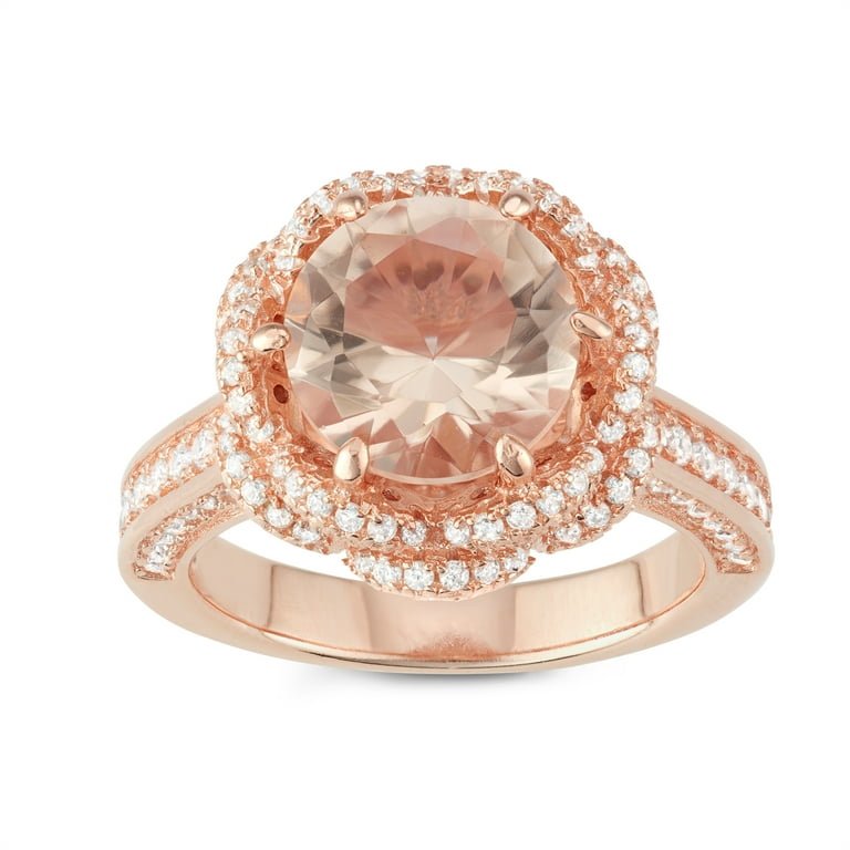 Simulated morganite ring rose gold best sale