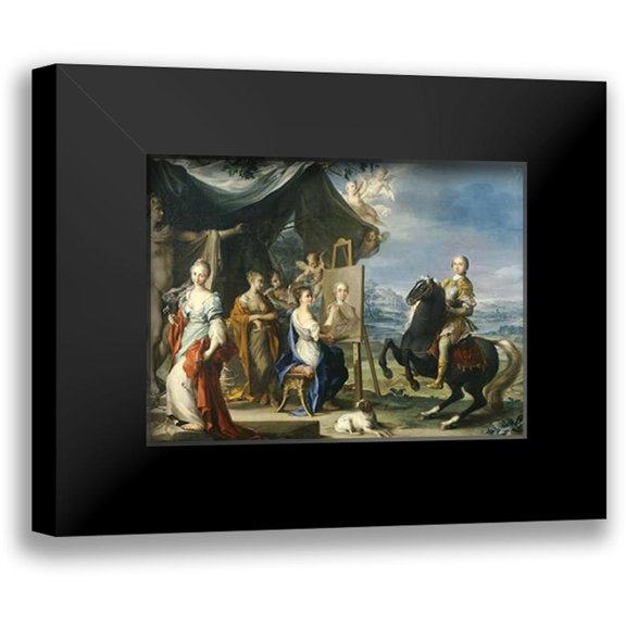 Stern, Ignaz 14x11 Black Modern Framed Museum Art Print Titled - Equestrian Portrait of a Nobleman