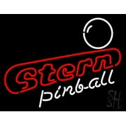 Stern Pinball LED Neon Sign 24 x 31 - inches, Black Square Cut Acrylic Backing, with Dimmer - Bright and Premium built indoor LED Neon Sign for wall décor, arcarde, and storefront.