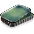 thumbnail image 1 of Stern Serving Platters Set of 4, 11 Inches Rectangular Ceramic Serving Plates, Green Serving Trays for Entertaining, 1 of 7