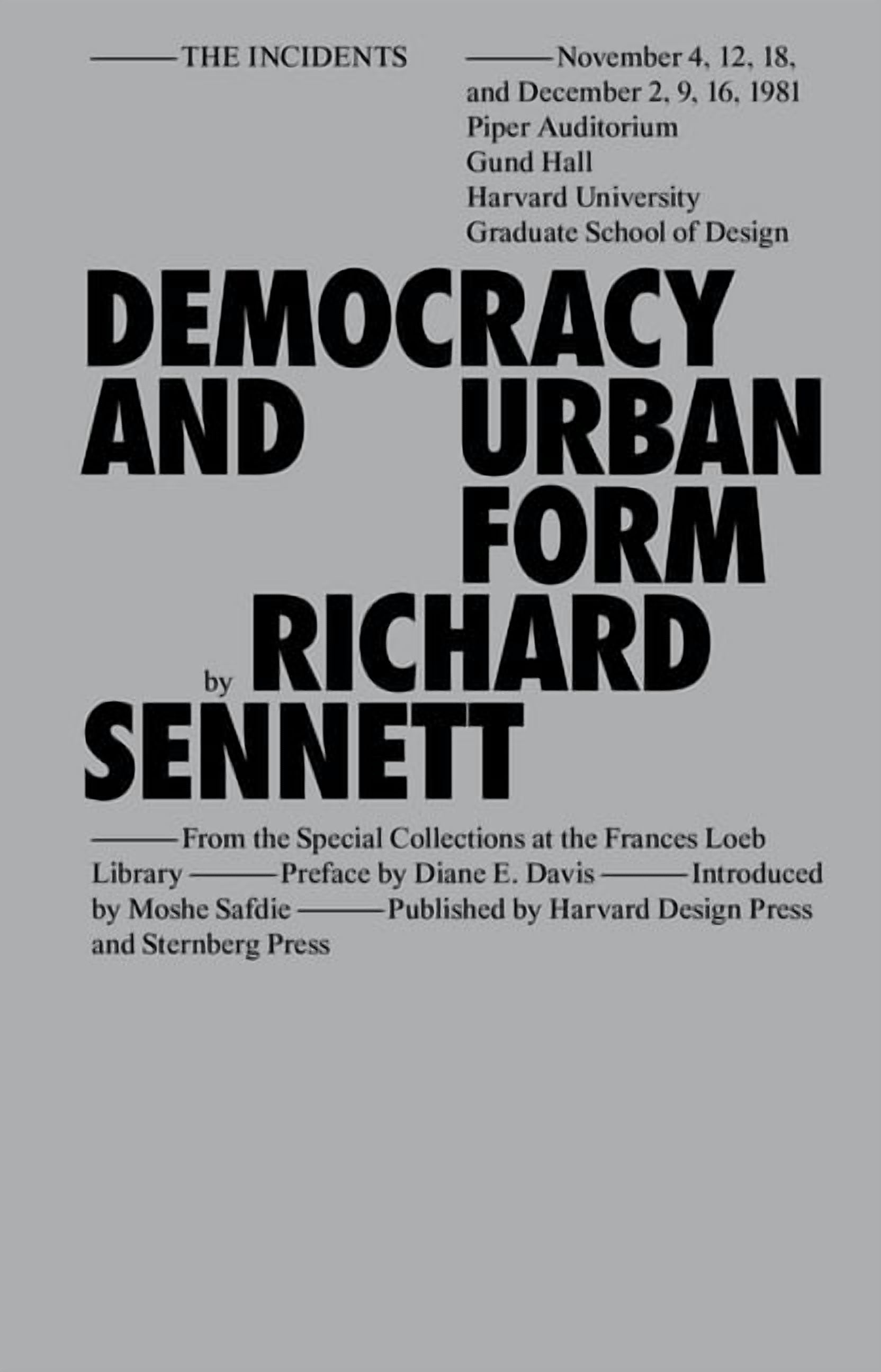 Sternberg Press / The Incidents Democracy and Urban Form, (Hardcover ...