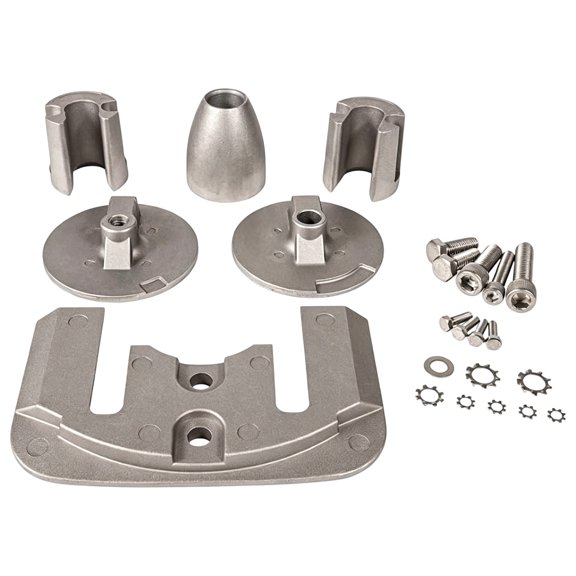 Sterndrive Replacement Anode Set for Later Drives, Aluminum Marine Service Parts with Main Plate, Side Blocks, Disc Anodes and Cone Anode