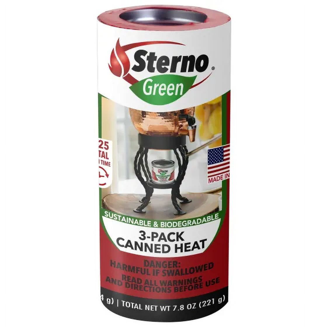 Sterno 20602 3 Pack Canned Heat Entertainment Cooking Fuel, Each