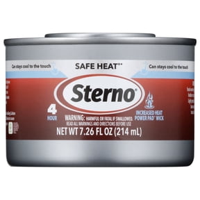 Sterno 4 Hour Safe Heat Wick Chafing Dish Fuel w/ Power Pad, UL Listed, 7.26 fl oz