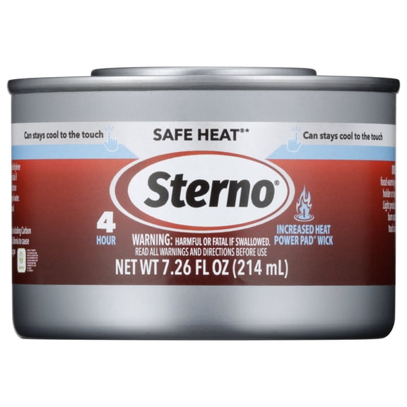Sterno 4 Hour Safe Heat Wick Chafing Dish Fuel w/ Power Pad, UL Listed, 7.26 fl oz