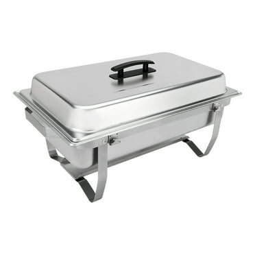 Sterno 70153 Foldable Frame Buffet Chafer Set, 8-Quart, Stainless Steel Finish
